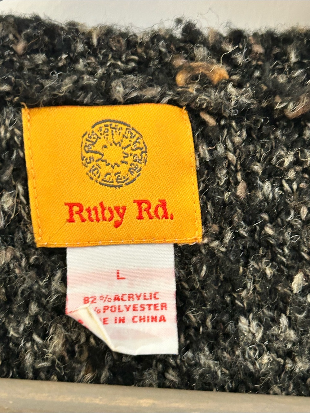 Ruby Rd Knit Cardigan Gray Multi Size L - Picture 5 of 9